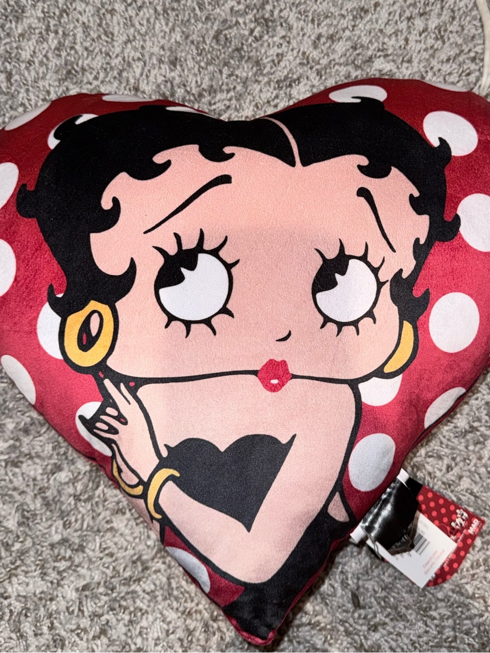 Betty Boop Heart-Shaped Decorative Pillow